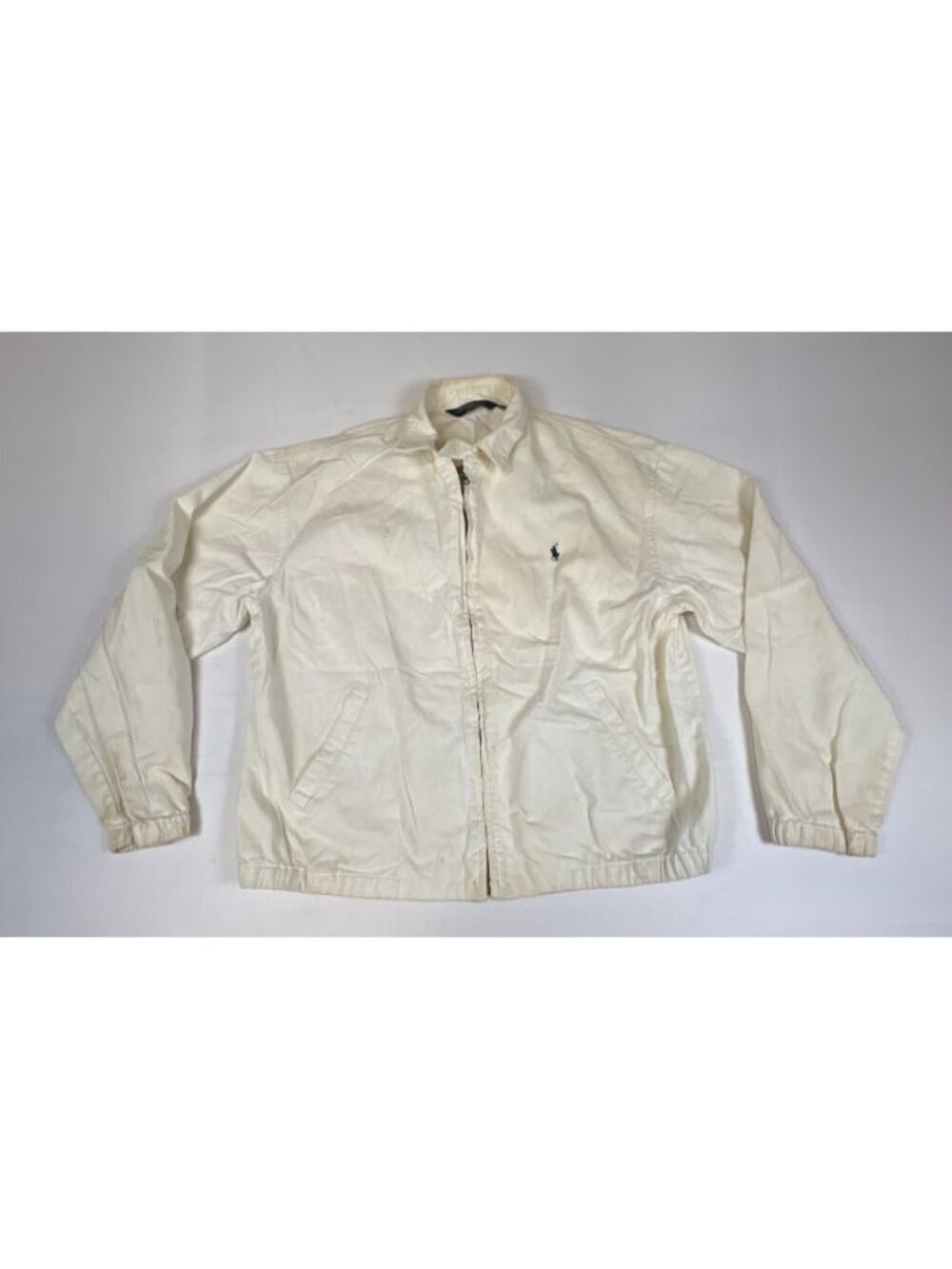 VTG Polo by Ralph Lauren Men's White Harrington Jacket Size Medium Made in USA